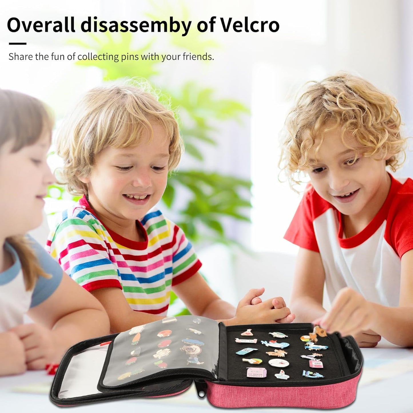 Enamel Pin Display Book, Small Collections Or Travel Pin Trading Book, Pin Collector Display Bag,6-Page Lapel Pin Display Board,For Sports Pins,Memorial Pins, Pin Display Case (Rose Red)