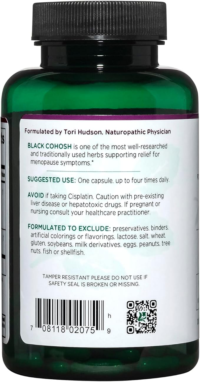 Vitanica Black Cohosh, Cimicifuga Extract Plus, Vegan, 120 Capsules