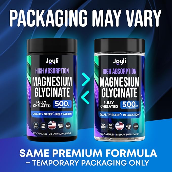 Magnesium Glycinate 500MG - Magnesium for Sleep - High Absorption Chelated Mag Supplement - Glicinato De Magnesio 400mg + 100mg - Mag Glycinate for Women, for Kids - 200 Vegan Capsules