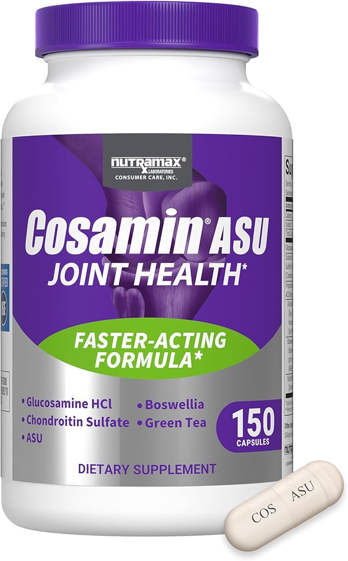 Nutramax Laboratories Cosamin® ASU Joint Health Supplement with Glucosamine, Chondroitin & ASU for Men’s & Women's Joint Health, 150 Capsules
