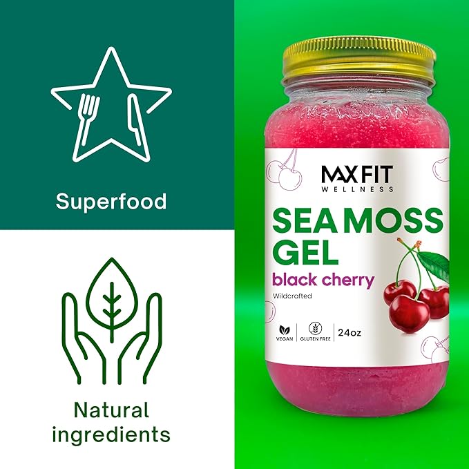 Sea Moss Gel Raw (12 Flavors) 24oz Wildсrafted Gold Sea Moss Gel from Saint Lucia | 92 Vitamins and Minerals | Pure Raw+Non-GMO | Vegan Superfood