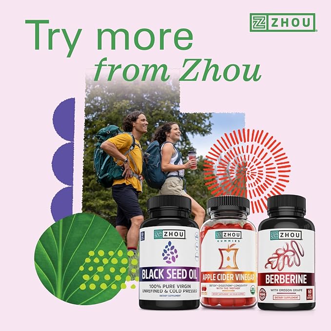 Zhou Turmeric Curcumin with Ginger - Turmeric and Ginger Supplement for Women and Men, Curcuminoids with Black Pepper Extract for Digestion and Digestive Health - 90 Veggie Capsules