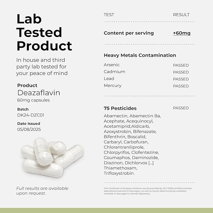 Neurogan Deazaflavin Capsules | Cellular Health Support Research Supplement | 9,000mg Total, 150ct. | Vegan, Non-GMO, Gluten-Free | Made in USA