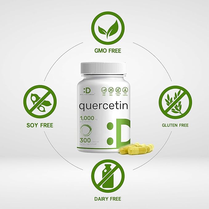 DEAL SUPPLEMENT Quercetin 1,000mg Per Serving, 300 Capsules – Healthy Immune Support Supplements, High Bioavailable Flavonoids, Natural Antioxidant – Non-GMO, Soy Free, No Gluten