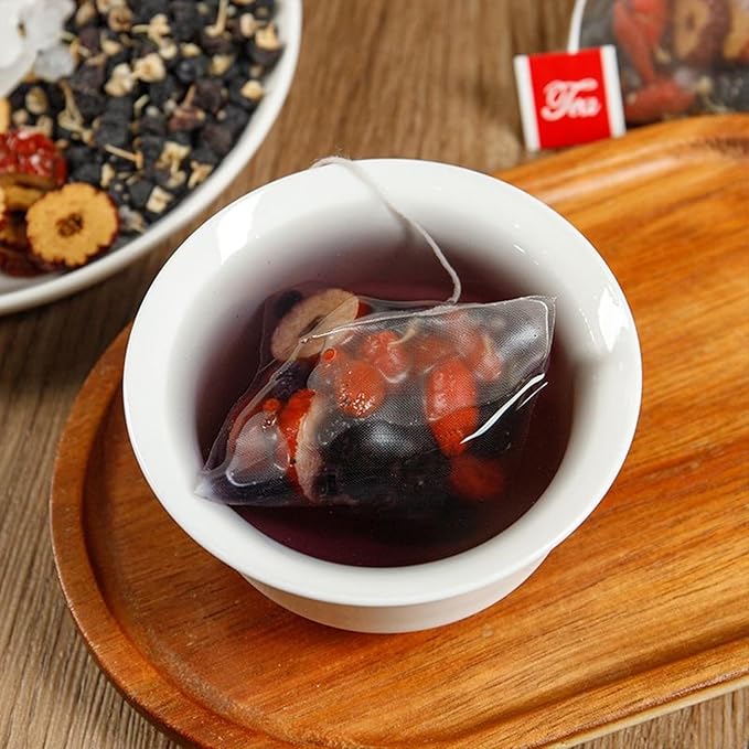 30 Pcs Ginseng Six Treasure Tea, Ginseng & Mulberry Herbal Tea, Turmeric Kidney Cleanse Detox & Repair Teabag, Mulberry Eight Treasure Teas for Liver Health