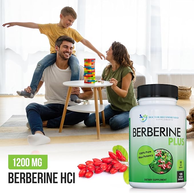 DOCTOR RECOMMENDED SUPPLEMENTS Berberine Plus 1200mg Per Serving - 120 Veggie Capsules Royal Jelly (120 Count (Pack of 3))