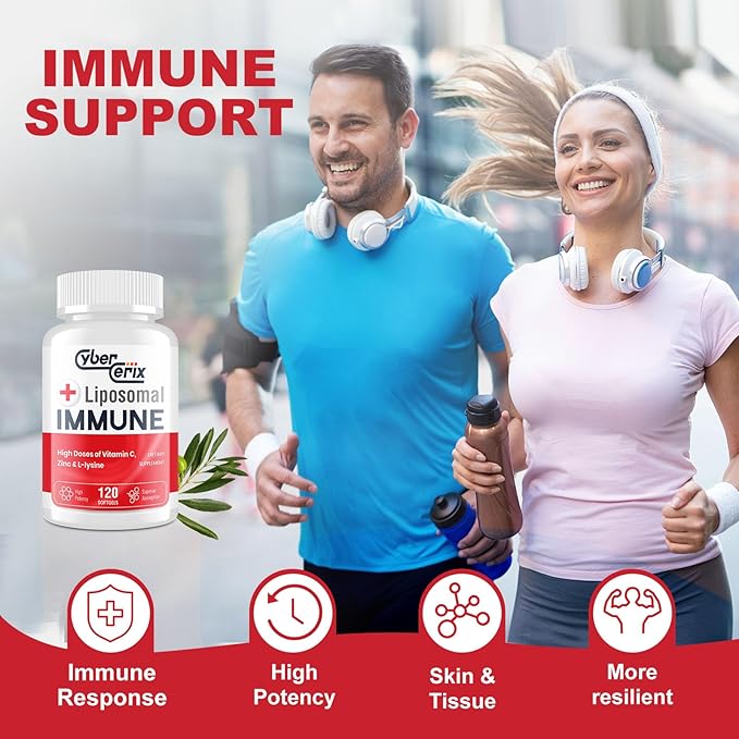 Advanced Liposomal Immune Supplement, Complex with L-Lysine 1,500mg, Vitamins, Minerals & Herbal Extracts, Comprehensive Daily Wellness Blend for Men & Women - 120 Capsules