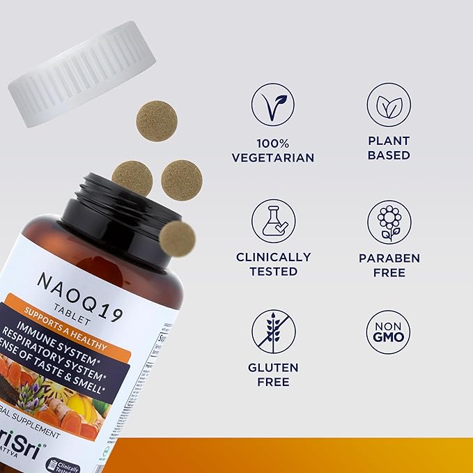SRI SRI TATTVA NAOQ19 Immunity Support – Ayurvedic Herbal Supplement with Ashwagandha, Turmeric, Licorice, Tulsi, Andrographis – Respiratory & Adrenal Support – 19 Herbs & Adaptogens – 90 Capsules