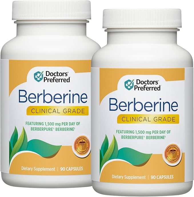 DOCTORS' PREFERRED Berberine Clinical Grade Supplement - Doctor Formulated | 1500 mg per Daily Serving | 180 Count