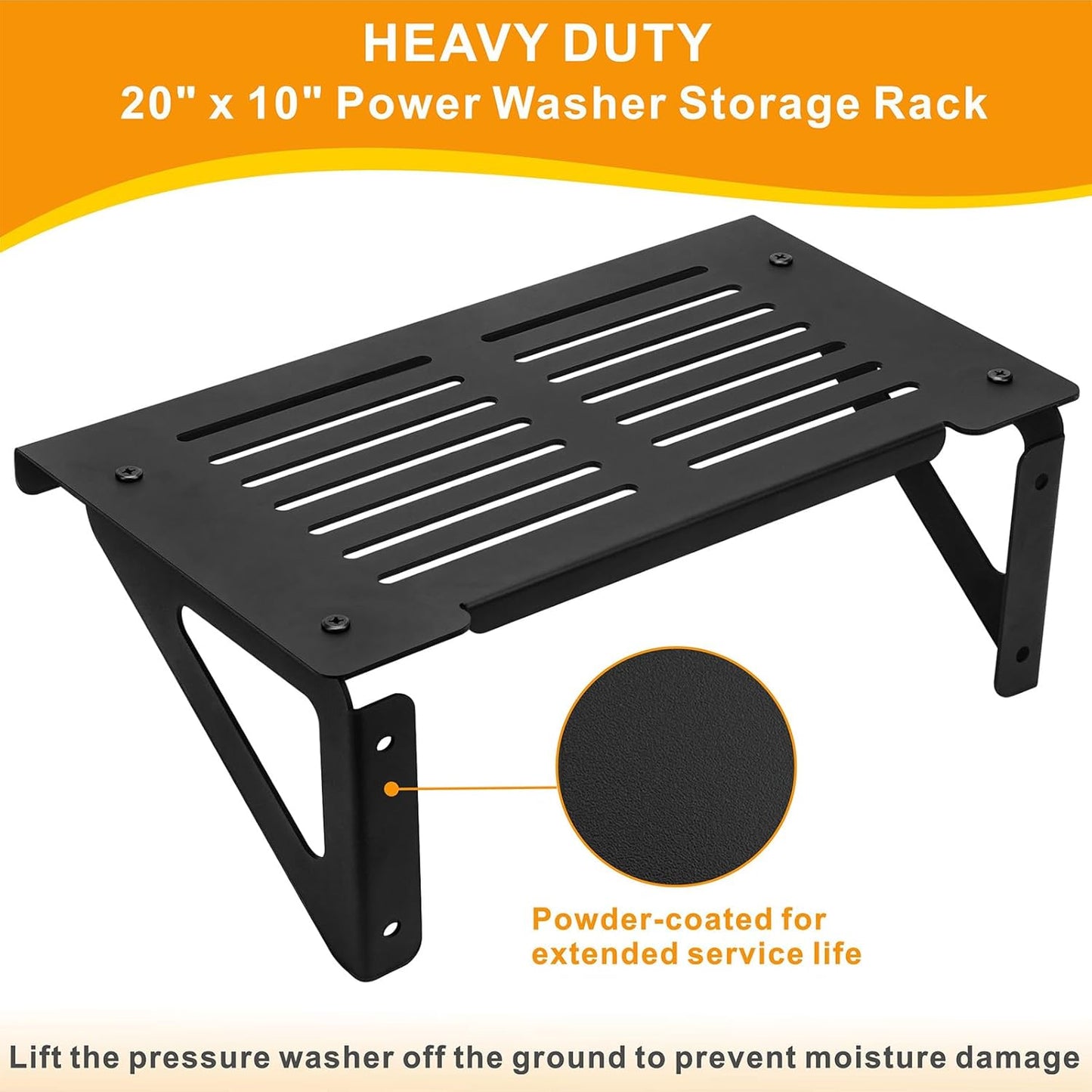 Pressure Washer Shelf Wall Mount 20" x 10", Heavy Duty Workshop Storage Rack Organizer for Electric Pressure Washer, Space Saving