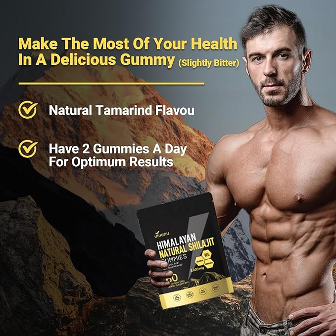 Pure Himalayan Shilajit Gummies, micronutrient Supplement, Himalayan Premium Ingredient with Shilajit - Ashwagandha, Gokshura, Fulvic Acid & 85+ Trace Minerals I for Men, Women I Non-GMO