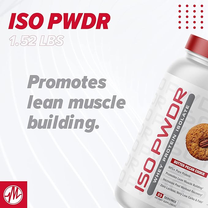 Metabolic Nutrition Whey Protein Isolate ISO PWDR Peanut Butter Cookie, 1.54lb, 23 Servings, 26g Protein, Fast Digesting, Zero Carbs, Delicious Flavor, Very Low Carbs & Fat, Zero Lactose