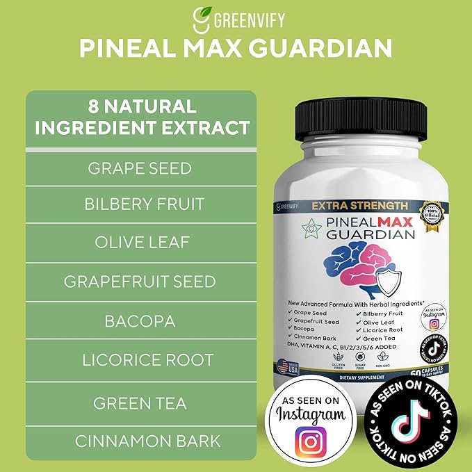 PinealMax Guardian Extra Strength Dietary Supplement, 60 Capsules, with Vitamins and Herbal Blend (2)