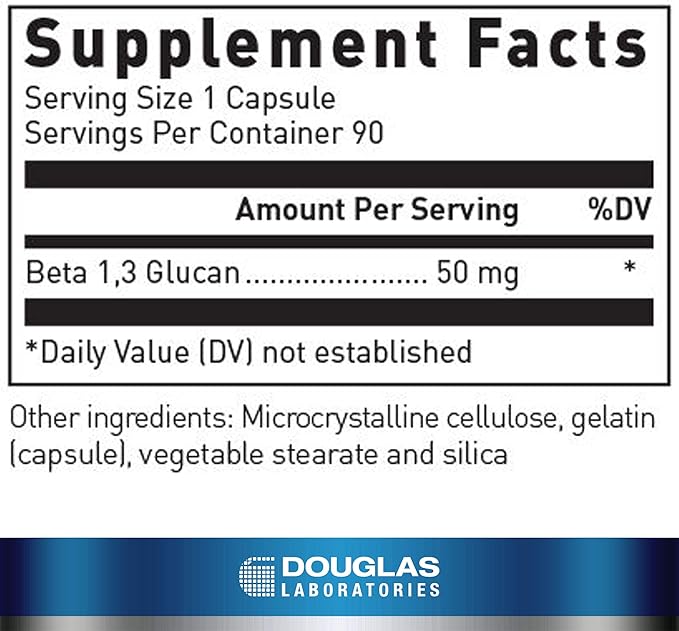 Douglas Laboratories Beta 1,3 Glucan | Beta Glucan for Immune and Cardiovascular Support | 90 Capsules