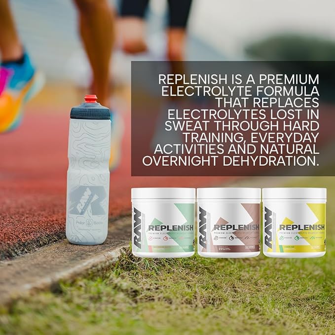 RAW Replenish, Premium Electrolytes Powder Recovery Formula, Watermelon Mojito (60 Servings) - Flavored Electrolyte Drink Mix Supplement for Hydration, Replenishment, Endurance & Performance Workouts