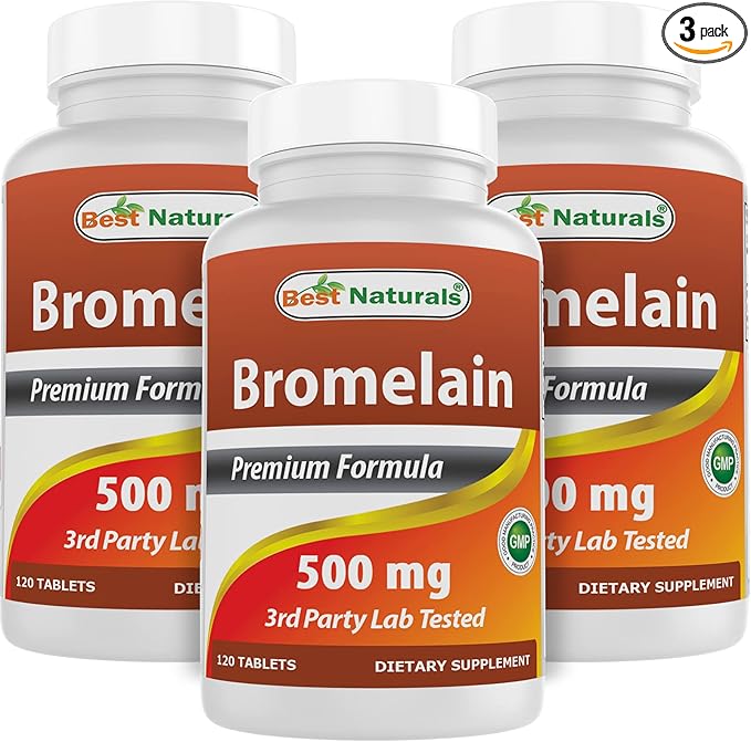 Best Naturals Bromelain 500mg 120 Tablets (120 Count (Pack of 3))