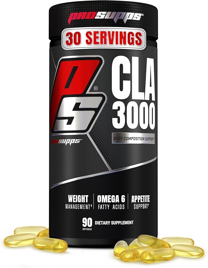 PROSUPPS CLA 3000 Lean Body Composition Support - Stim-Free Conjugated Linoleic Acid Workout Supplement for Weight Management & Appetite Support with Omega 6 Fatty Acid - Gym & Fitness - 90 Softgels