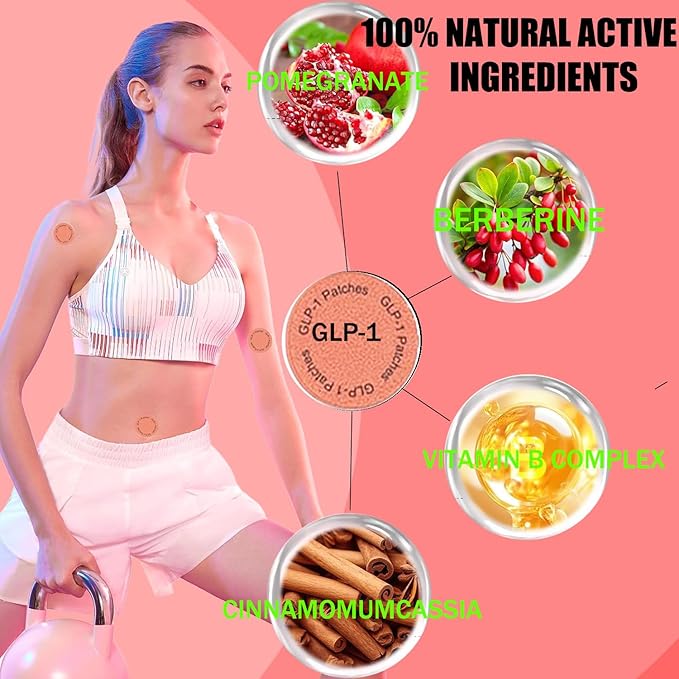 GLP-1 Patches Natural Botanical Ingredients, Easy to Use, Gentle Formula Suitable for All Skin Types - Men and Women(2 Packs, 60 Count)
