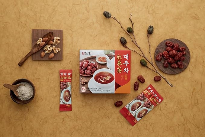 Damtuh Korean Traditional Jujube Tea Plus, Jujube Powder, Red Date Instant Tea, 15g x 50 Sticks