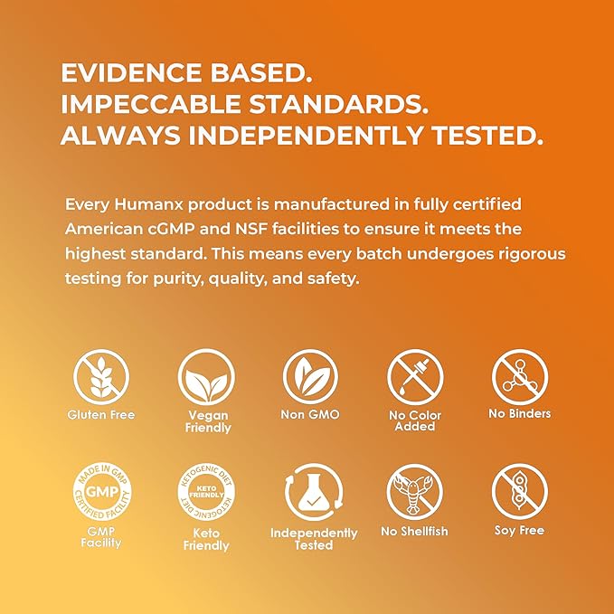 HUMANX Fisetin 500mg - 98% Pure Fisetin Supplement - Powerful Serving Size (Similar to Apigenin, Luteolin, Quercetin) Senolytic Activator - Natural Polypheonols - USA Made, Non-GMO Fisetin Capsules