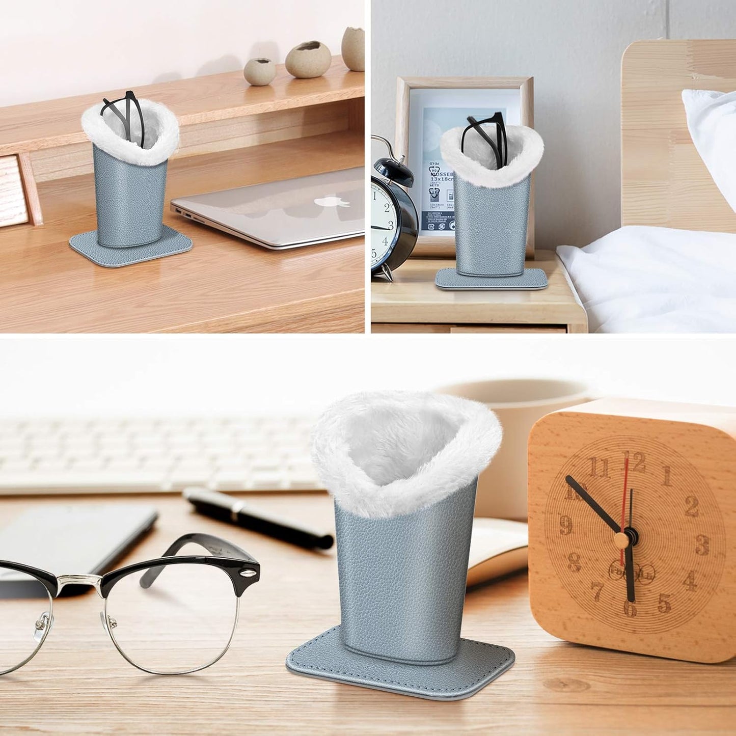 Fintie Plush Lined Eyeglasses Holder, Glasses Stand Case, Anti-scratch Glasses Storage Organizer for Desk, Nightstand, Office