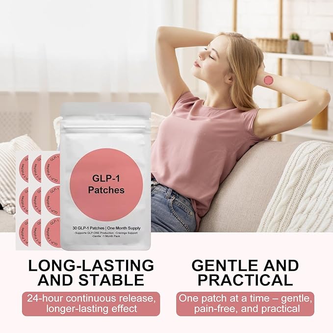 GLP-1 Patches with Berberine, Ceylon Cinnamon, L-Glutamine,Chromium and Pomegranate, for Men and Women (2 Packs - 60 Count)