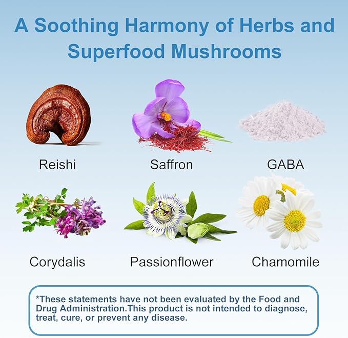 Sleep Mushroom Gummies with Reishi & Lions Mane -Natural Sleep Aid & Relaxation Supplement, Wild Elderberry Flavor, Non-GMO, No Sugar, 120 Count