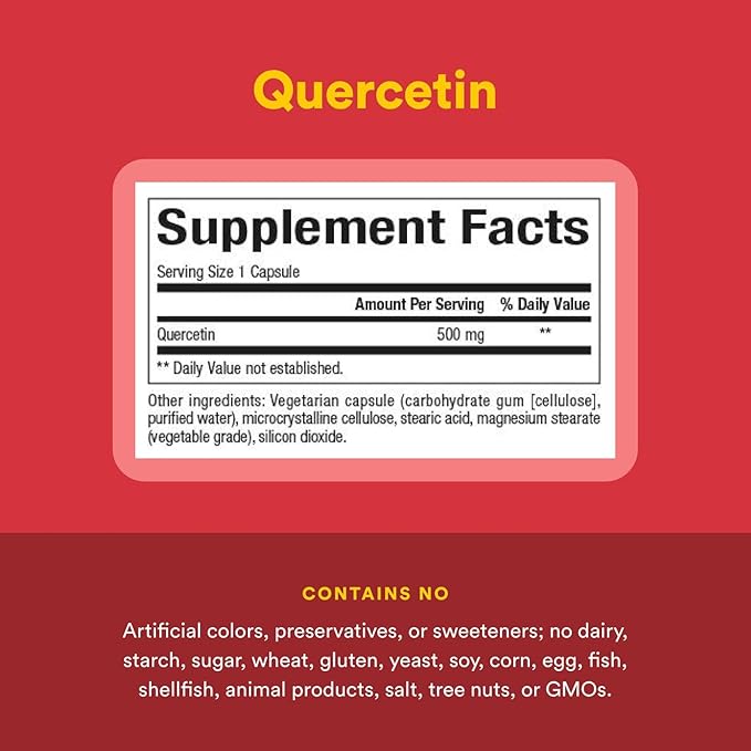 Natural Factors Quercetin 500 mg for Immune Support, 60 Capsules