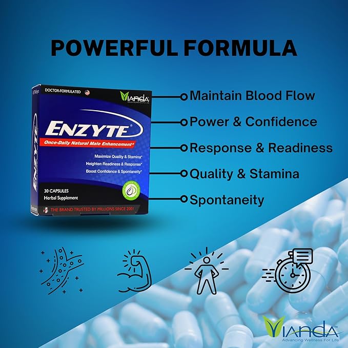 Enzyte® Natural Male Enhancement Bundle for Quality and Stamina with Asian Ginseng, Ginkgo Biloba, Grape Seed Extract, Horny Goat Weed - 4 Pack Bundle