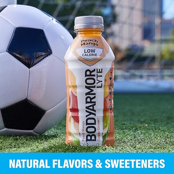 BODYARMOR LYTE Sports Drink Low-Calorie Sports Beverage, Kiwi Strawberry, Coconut Water Hydration, Natural Flavors With Vitamins, Potassium-Packed Electrolytes, Perfect For Athletes, 16 Fl Oz (Pack of 12)