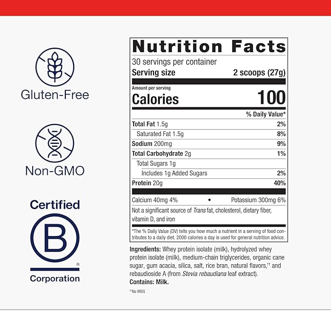 Metagenics Perfect Protein with Cross-Flow Micro-Filtered Whey Isolate & Hydrolyzed Whey Protein - 30 Servings - Vanilla