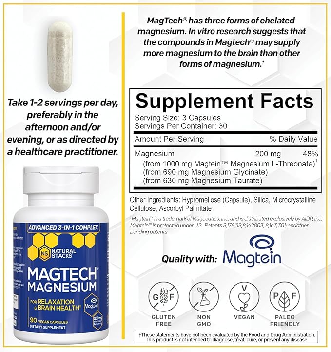 Natural Stacks Magtech + Zen Magnesium Gummies Bundle - 4 Forms of Magnesium - Supports Relaxation and Brain Health* - 120 Pieces