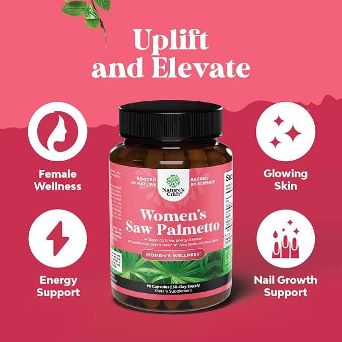 Bundle of Menopause Supplement for Women Soy Free Hormone Balance Capsules with Dong Quai Chaste Berry Black Cohosh Root and Saw Palmetto 500mg DHT Blocker Hair Vitamins with Maca Root Biotin