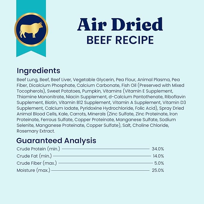 Solid Gold Air Dried Dog Food Toppers for Dry Food - Healthy Dog Treats w/Real Beef & Superfoods - Serve as a Complete Meal, Topper or Treats - Supports Muscle Growth, Immunity & Digestion - 4oz