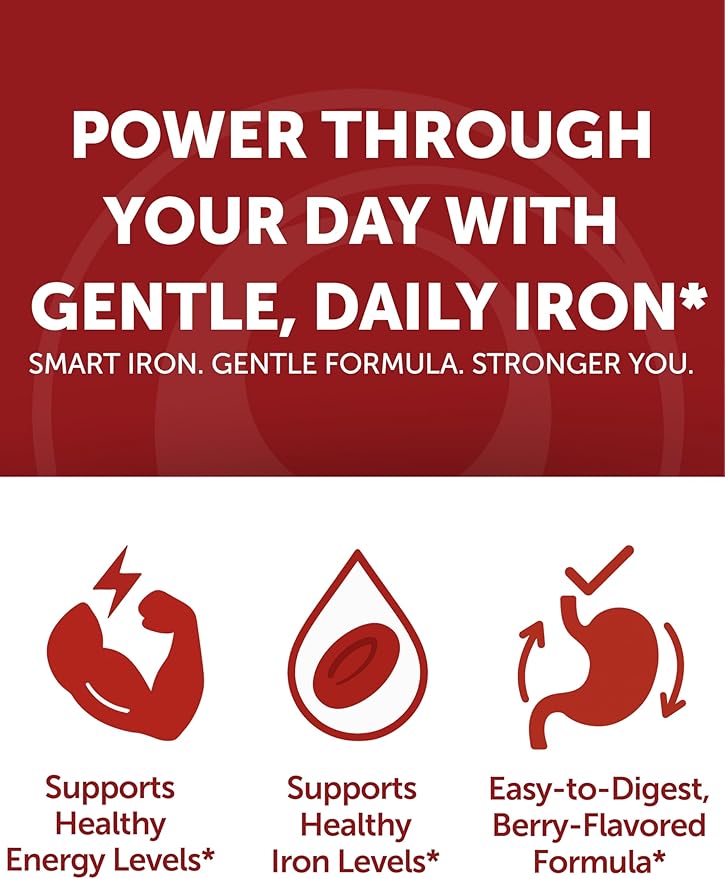 Lunakai USA Made 100% Daily Value Iron Gummies with Vitamin C, B12 & Methylfolate – Vegan Iron Supplement for Women, Men & Kids – Non-GMO Iron Gummy for Energy & Strength, 60ct