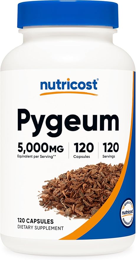 Nutricost Pygeum Extract 5000mg Equivalent, 120 Capsules (from 500mg of 10:1 Extract) - Veggie Capsules, Non-GMO, Gluten Free, Vegetarian Friendly