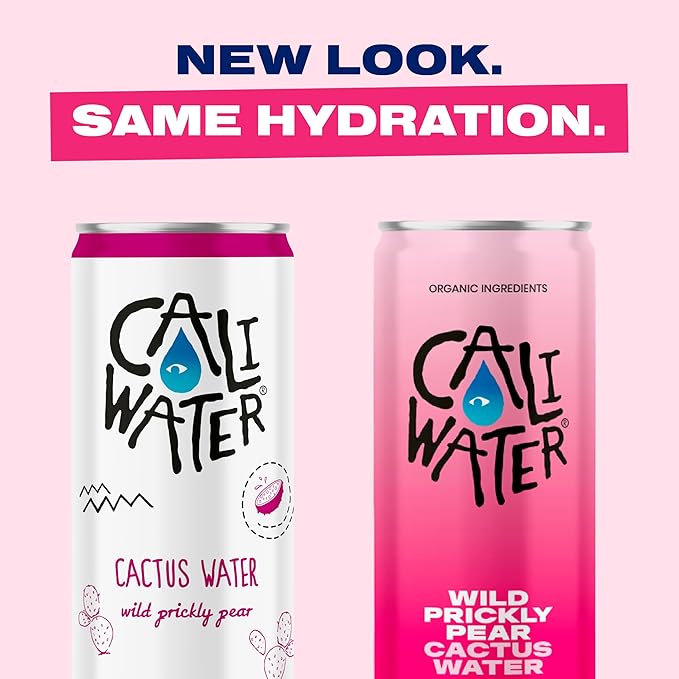 Caliwater - Organic Cactus Water - Wild Prickly Pear - 5g Sugar, 25 Calories - Coconut Water Alternative - Natural Plant Based Hydration - Skin Care, Electrolyte Drinks - Flavored Water - 12 Cans
