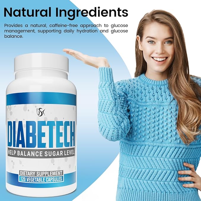 Unitech USK Diabetech Capsules | Herbal Formula with Fenugreek, Ceylon Cinnamon, Bitter Melon & Other Botanicals | Supports Healthy Metabolism | 60 Capsules