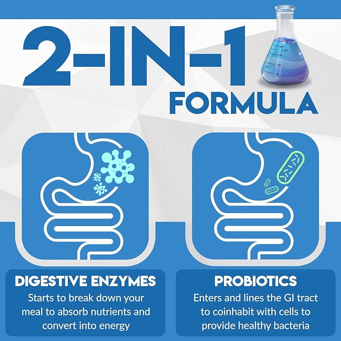 Digest Complete 2-in-1 Probiotic Digestive Enzymes, 60 Capsules