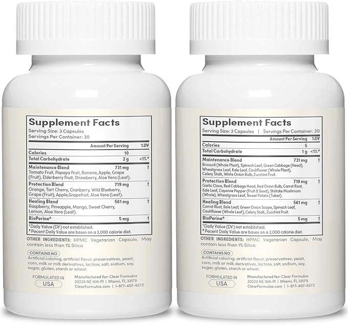 Daily Fruit and Veggies Supplement for Adults - Super Fruits and Vegetables Supplement with 37 Different Super Foods for Overall Health Wellness and Immune Support - Non-GMO and Vegan (30 Servings)