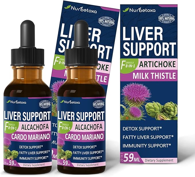 Milk Thistle Liver Support Drops for Fatty Liver, Alcachofa y Cardo Mariano para el Higado Graso, Liver Detox Formula w/Artichoke, Herbal Extract Liquid. (Milk Thistle, 4 oz)