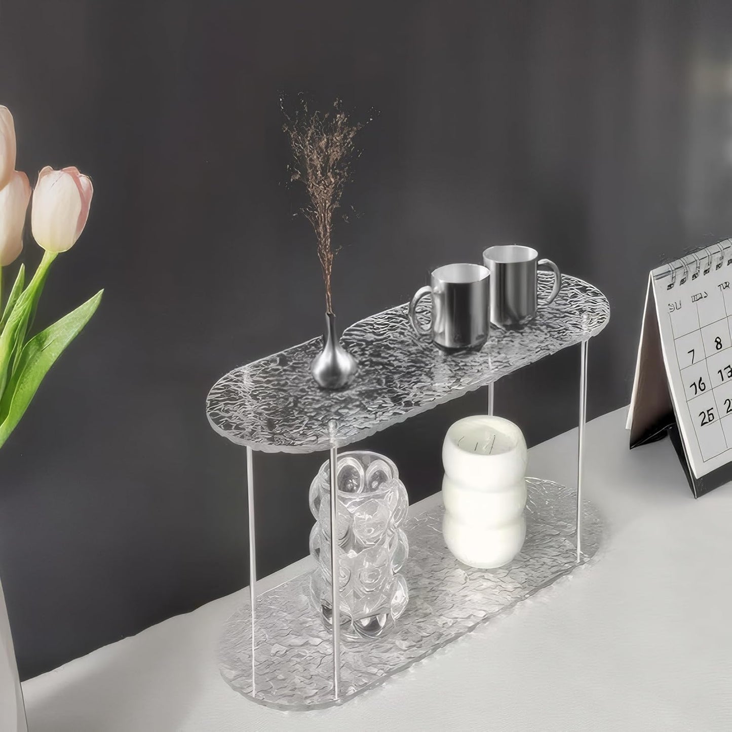 Benkyo 2 Tier Bathroom Vanity Organizer Countertop Shelves Makeup Counter Shelf Storage Organizers for Perfume