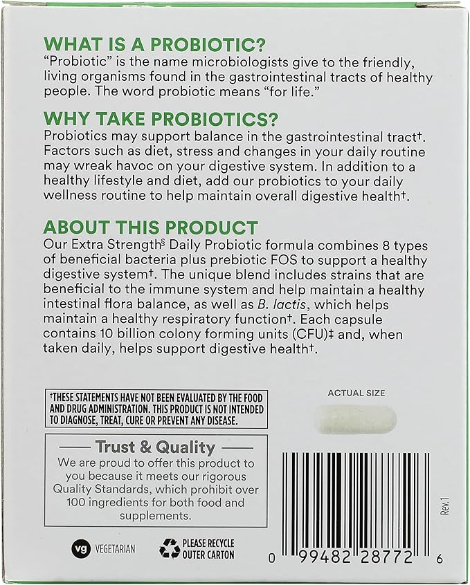 365 by Whole Foods Market, Extra Strength Daily Probiotic 10 billion CFU, 30 ct