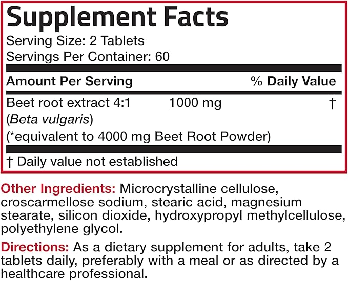 Bronson Beet Root Double Strength, Non-GMO, 120 Vegetarian Tablets