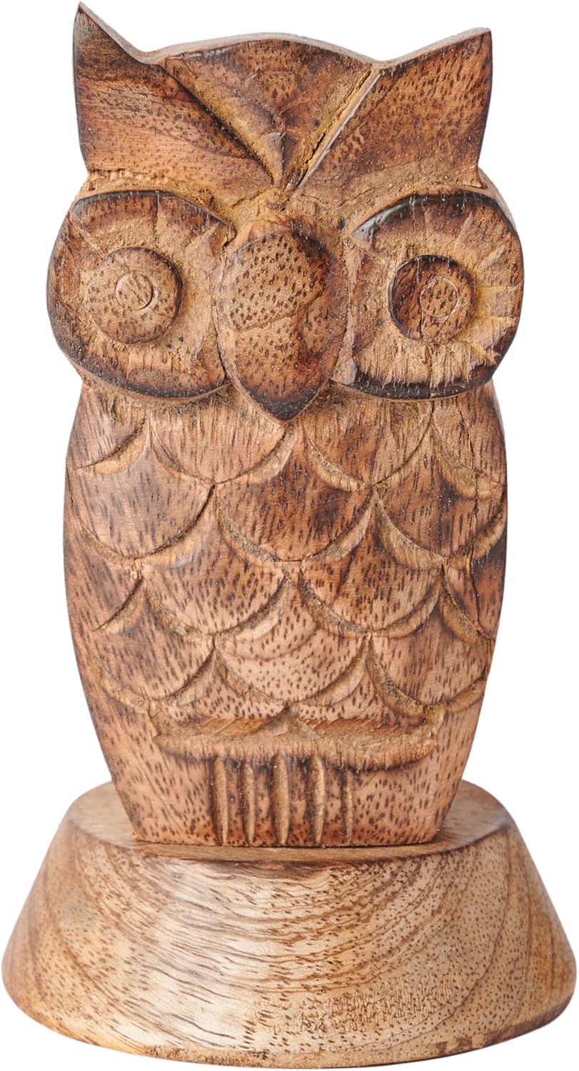 Stocking Stuffers Wooden Owl Glasses Holder Night Stand Reading Eyeglass Retainer White Elephant Gifts for Adults Women Men Him Her Mom Dad Car Christmas Gifts