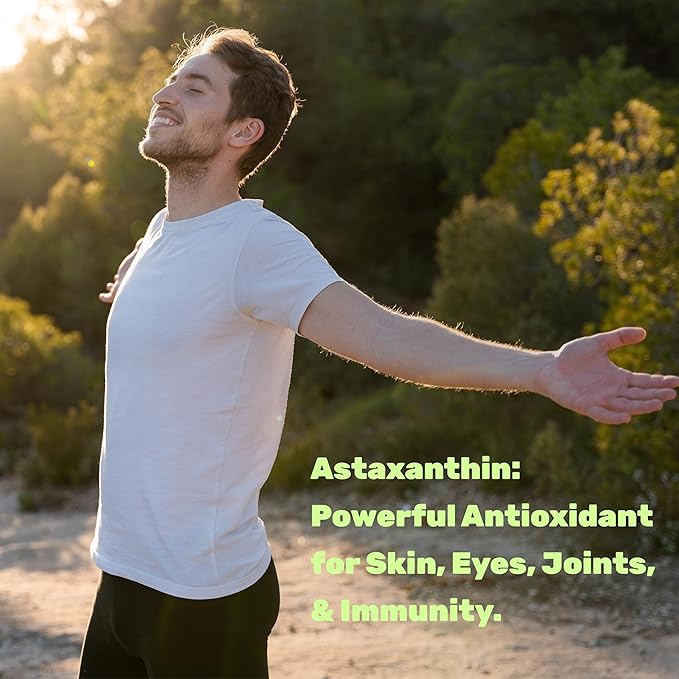 Astaxanthin 24mg Per Serving, 120 Softgels – Double Strength Microalgae – Natural Tanning Pills – Antioxidant Supplements for Skin, Eyes, Joints & Immune Support – Non-GMO