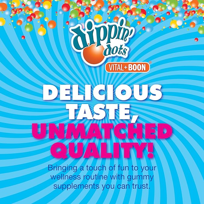 Dippin' Dots - Biotin Collagen Gummies for Women and Men - Hair, Skin & Nails Support - 10,000 mcg Biotin - Vegetarian, Non-GMO, Gluten-Free (60 Count)