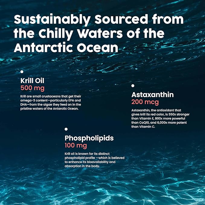 NativePath Wild-Caught Antarctic Krill Oil 500mg - Premium Astaxanthin 200mcg Phospholipid-Bound Omega-3 EPA DHA - Pure Formula GMP Certified Third Party Tested - 30 Softgels