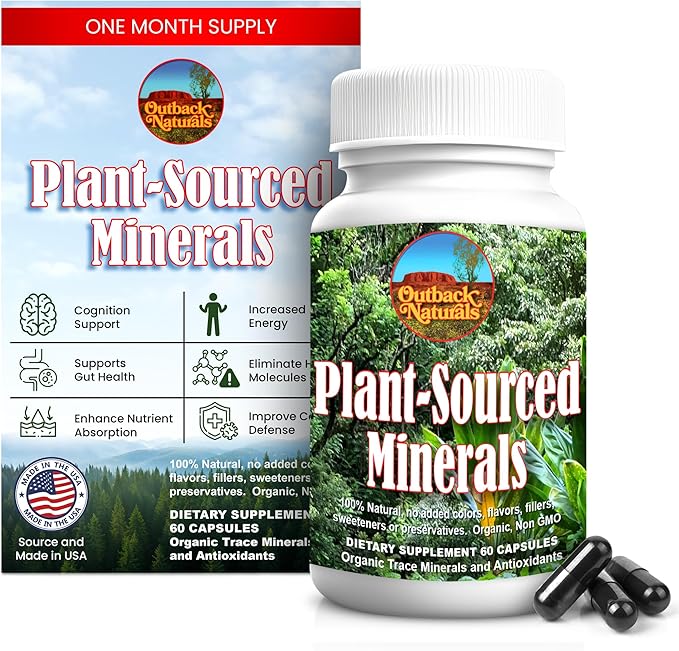 Plant-Sourced Fulvic & Humic Acid Extract Trace Mineral Supplement Blend for Immune Support, Gut Health, Cognitive Support, Vitality, Hydration & General Health - Pure Body Essentials - 60 Capsules