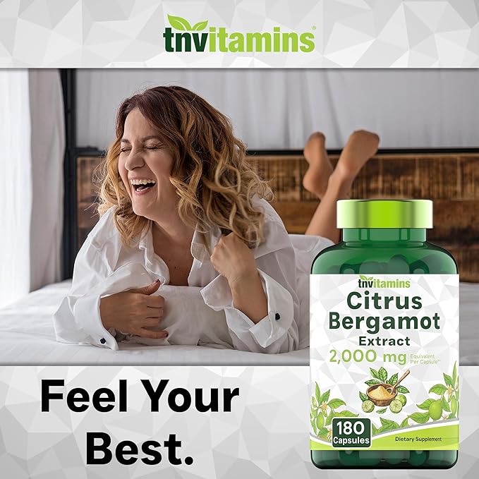 Citrus Bergamot 2000mg - 180 Capsules | Ultra Potent Citrus Bergamot Supplement 2000 mg Per 1 Capsule Serving | 6 Month Supply! | Non-GMO | Made in The USA!